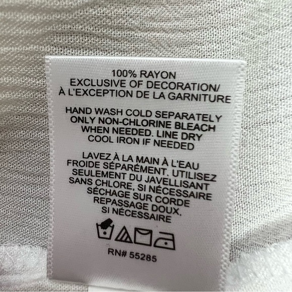 NWT EXPRESS Women’s Pullover Top Sz Medium Boho Peasant White Crinkle Flowy - Picture 9 of 12